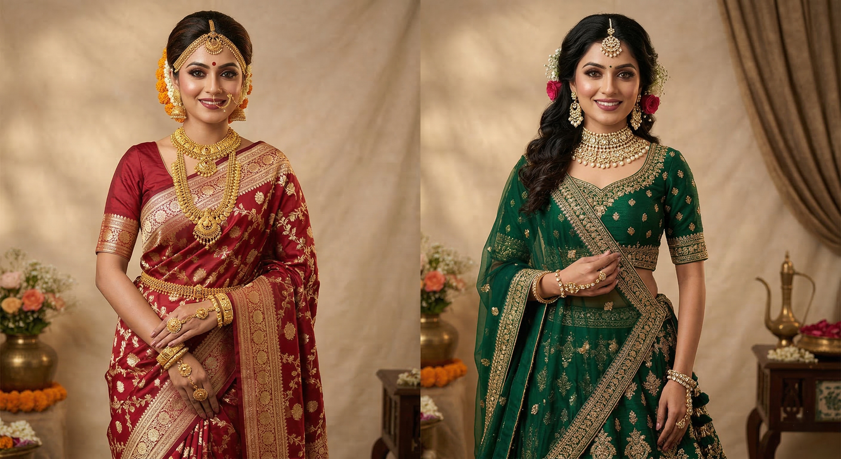 ethnic outfit gold and kundan jewellery styling