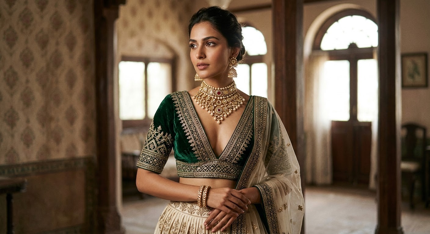 how to match jewellery with ethnic outfit like saree or lehenga