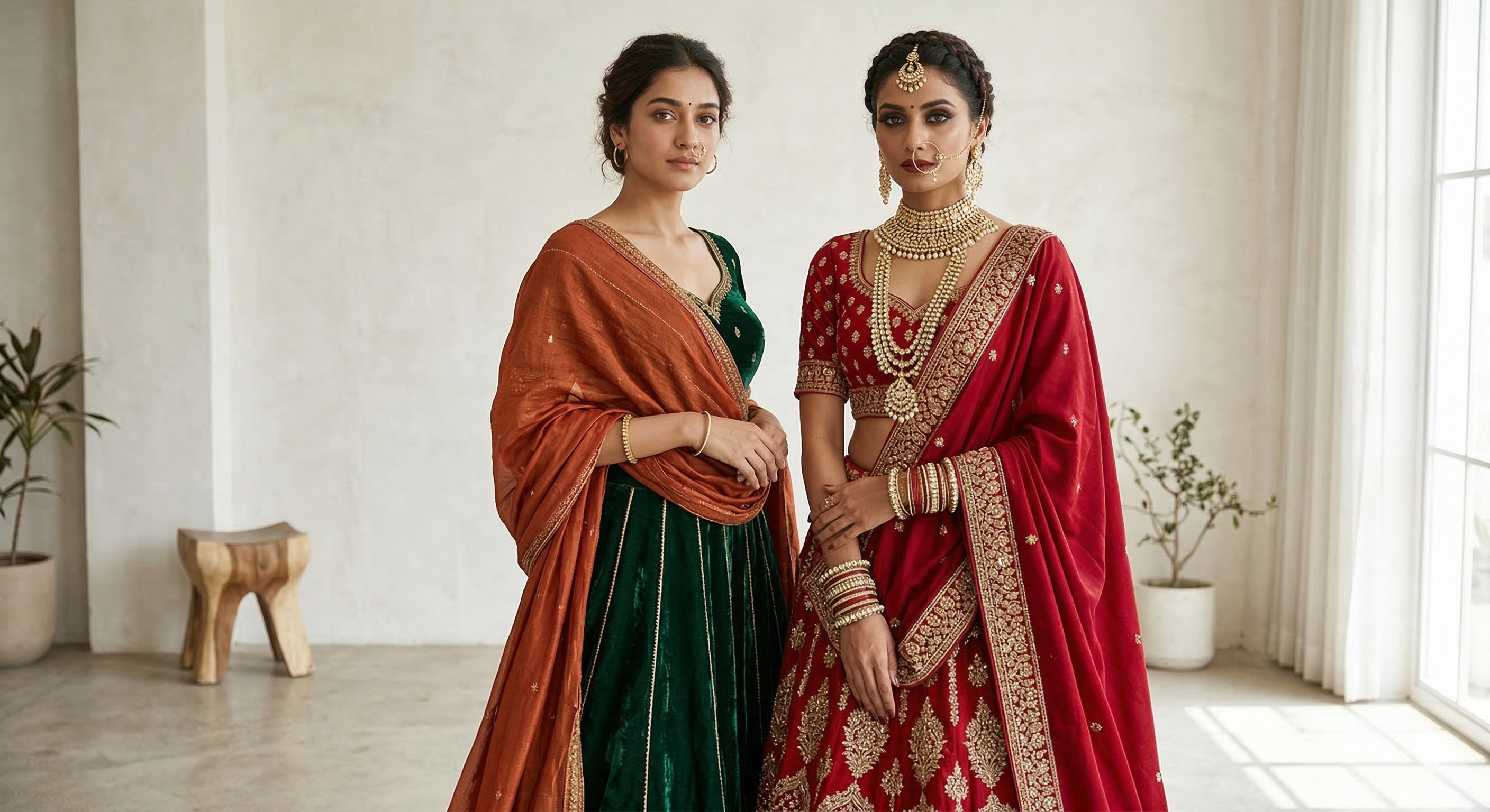 ethnic outfit minimal and bridal jewellery look